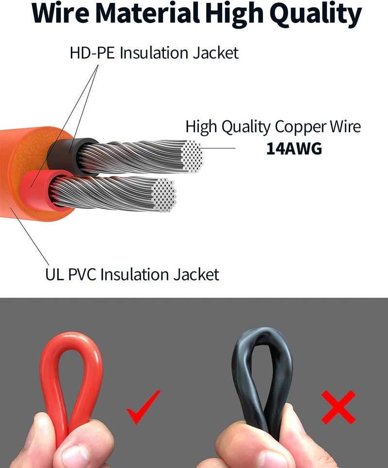 Tonton كابل تمديد شاحن سيارة موصل XT60، 14AWG 2M/6.6Ft كابل طاقة شحن سيارة DC، متوافق مع Anker SOLIX C300/C1000، EcoFlow Delta 2، Bluetti AC2A، محطة طاقة محمولة، مولد شمسي - Image 2